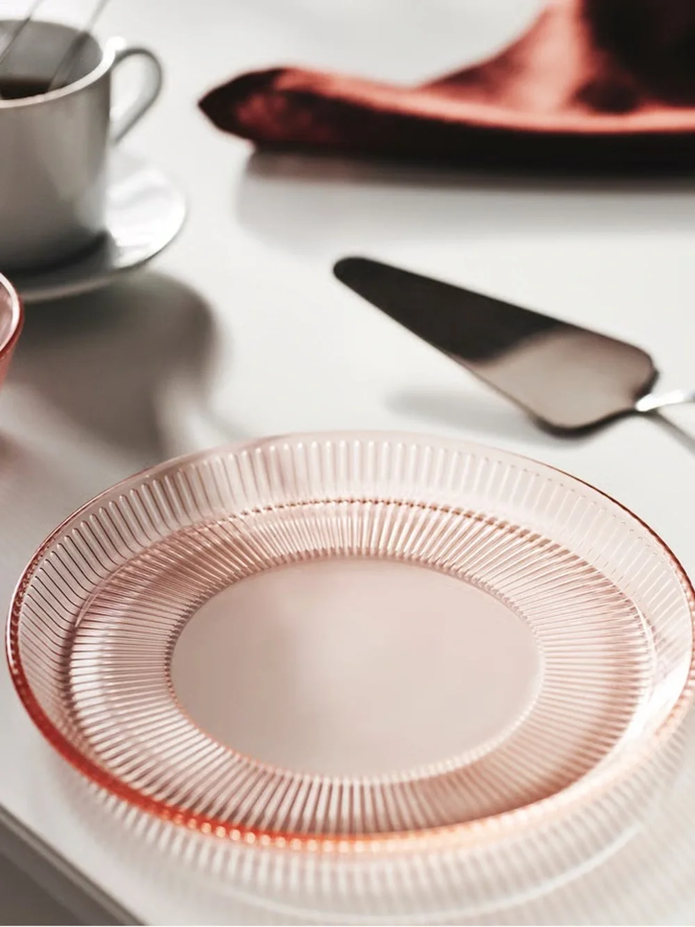 Pink Stripe Side Plates – Set of 4